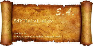 Sófalvi Alex névjegykártya